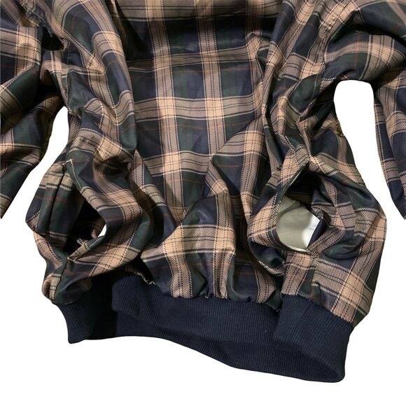 TOSANI Sweater XL Mens Plaid Pullover Vintage V Neck Polyester Nylon Pockets - Picture 4 of 7